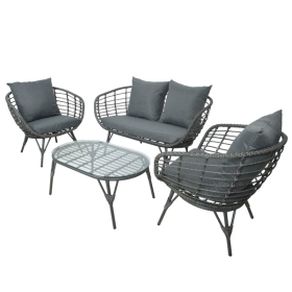 Evora Wicker Outdoor Sofa Set - Grey
